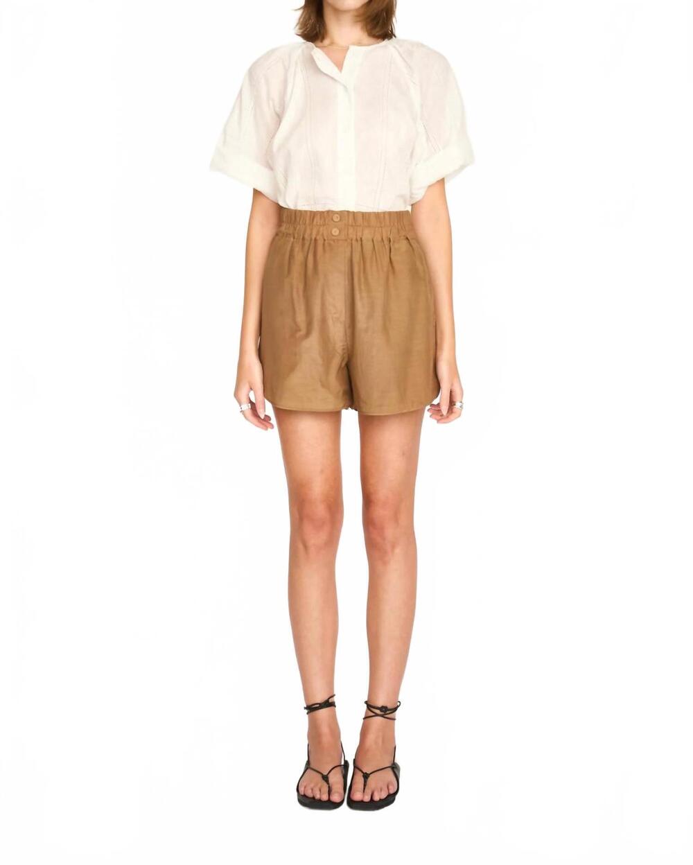 NEW MIRTH track natural waist short in brownie